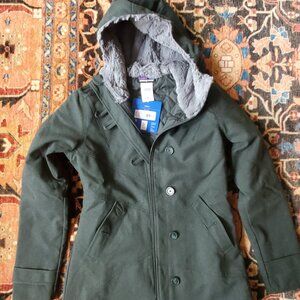 NWT Patagonia Women's S dark green twill hooded coat